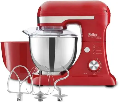 Batedeira Planet&aacute;ria Philco Turbo Inox Double Bowl PBP600V